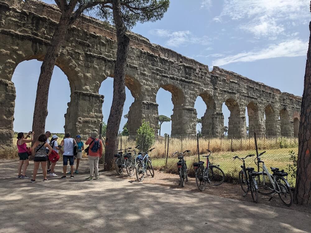 Bike Tour beneath the Claudia Aqueduct
