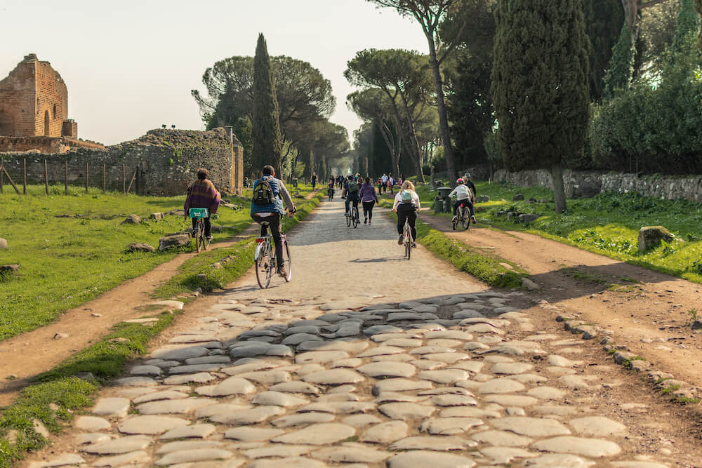 Original Cobbled Stones near the Fourth Mile of the Via Appia Antica